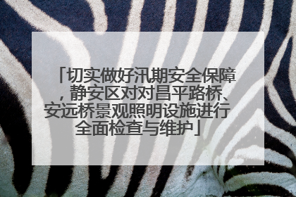 切实做好汛期安全保障，静安区对对昌平路桥、安远桥景观照明设施进行全面检查与维护