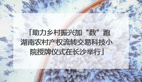 助力乡村振兴加“数”跑 湖南农村产权流转交易科技小院授牌仪式在长沙举行
