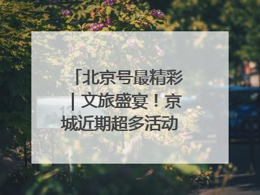 北京号最精彩｜文旅盛宴！京城近期超多活动轮番上线