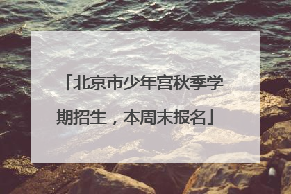 北京市少年宫秋季学期招生，本周末报名