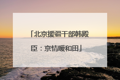 北京援疆干部韩殿臣：京情暖和田