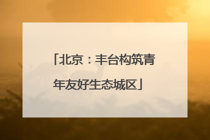 北京：丰台构筑青年友好生态城区