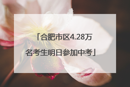 合肥市区4.28万名考生明日参加中考