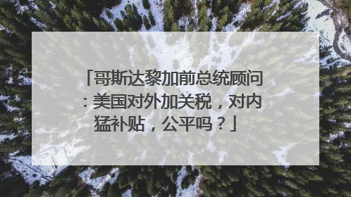 哥斯达黎加前总统顾问：美国对外加关税，对内猛补贴，公平吗？