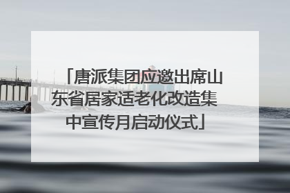 唐派集团应邀出席山东省居家适老化改造集中宣传月启动仪式