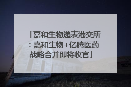 嘉和生物递表港交所：嘉和生物+亿腾医药战略合并即将收官