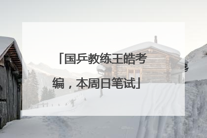 国乒教练王皓考编，本周日笔试