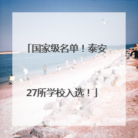 国家级名单！泰安27所学校入选！