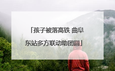孩子被落高铁 曲阜东站多方联动助团圆