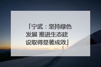 宁武：坚持绿色发展 推进生态建设取得显著成效