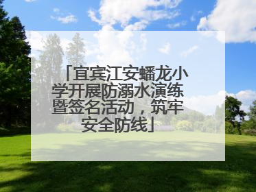 宜宾江安蟠龙小学开展防溺水演练暨签名活动，筑牢安全防线