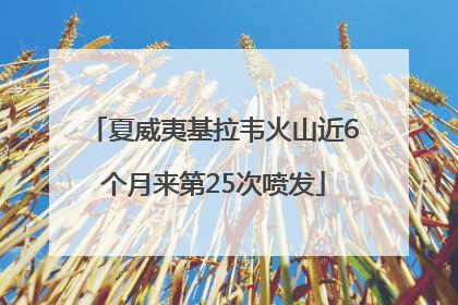 夏威夷基拉韦火山近6个月来第25次喷发