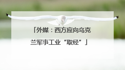 外媒：西方应向乌克兰军事工业“取经”