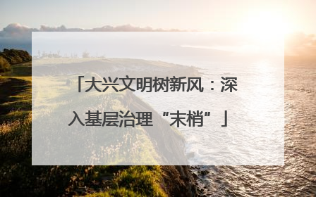 大兴文明树新风：深入基层治理“末梢”