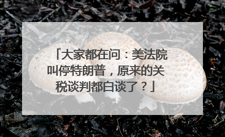 大家都在问：美法院叫停特朗普，原来的关税谈判都白谈了？