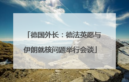 德国外长：德法英愿与伊朗就核问题举行会谈
