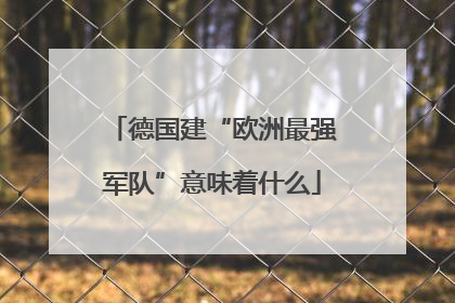德国建“欧洲最强军队”意味着什么