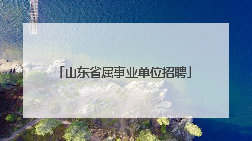 山东省属事业单位招聘
