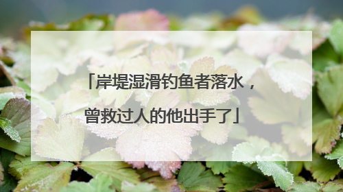 岸堤湿滑钓鱼者落水，曾救过人的他出手了
