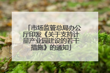 市场监管总局办公厅印发《关于支持计量产业园建设的若干措施》的通知