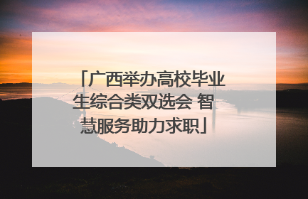 广西举办高校毕业生综合类双选会 智慧服务助力求职