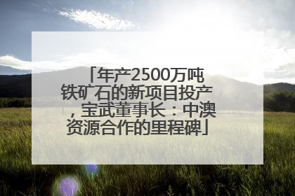 年产2500万吨铁矿石的新项目投产，宝武董事长：中澳资源合作的里程碑