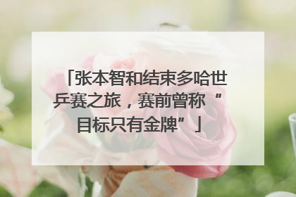 张本智和结束多哈世乒赛之旅，赛前曾称“目标只有金牌”