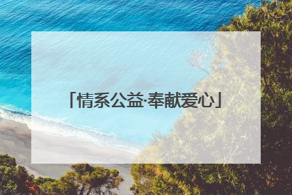情系公益·奉献爱心