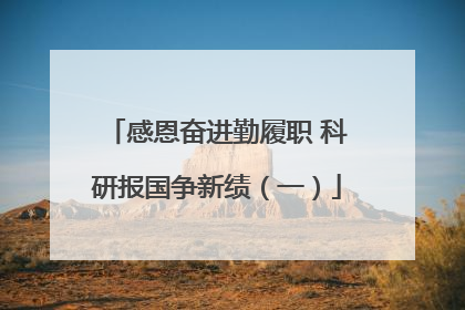 感恩奋进勤履职 科研报国争新绩（一）