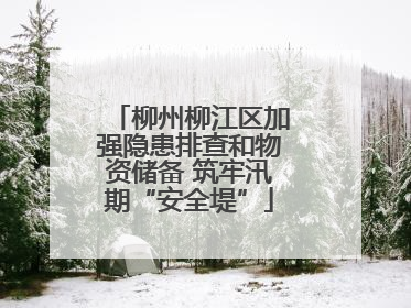 柳州柳江区加强隐患排查和物资储备 筑牢汛期“安全堤”