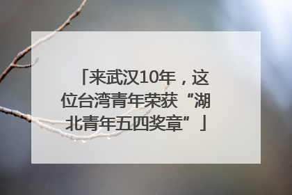 来武汉10年，这位台湾青年荣获“湖北青年五四奖章”