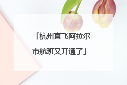 杭州直飞阿拉尔市航班又开通了
