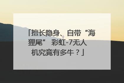擅长隐身、自带“海狸尾” 彩虹-7无人机究竟有多牛？