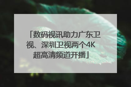 数码视讯助力广东卫视、深圳卫视两个4K超高清频道开播