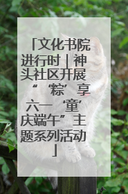 文化书院进行时｜神头社区开展“‘粽’享六一‘童’庆端午”主题系列活动