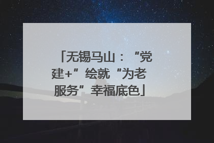 无锡马山：“党建+”绘就“为老服务”幸福底色
