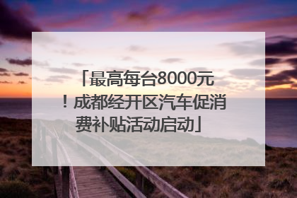 最高每台8000元！成都经开区汽车促消费补贴活动启动