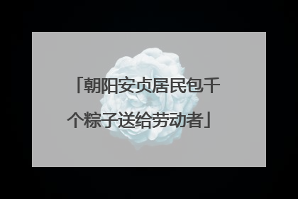 朝阳安贞居民包千个粽子送给劳动者