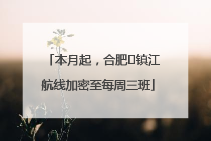本月起，合肥⇋镇江航线加密至每周三班