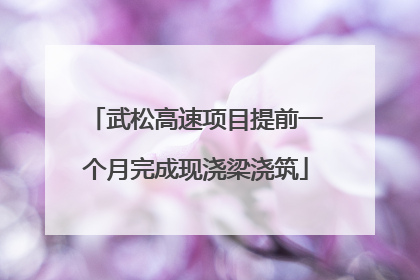 武松高速项目提前一个月完成现浇梁浇筑