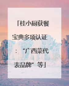 桂小厨获餐宝典多项认证：“广西菜代表品牌”等