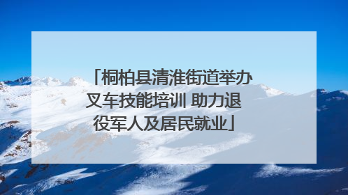 桐柏县清淮街道举办叉车技能培训 助力退役军人及居民就业