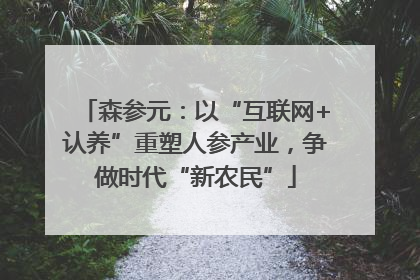 森参元：以“互联网+认养”重塑人参产业，争做时代“新农民”