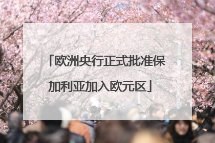 欧洲央行正式批准保加利亚加入欧元区
