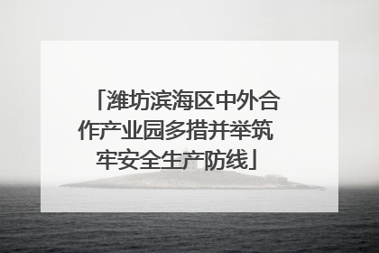 潍坊滨海区中外合作产业园多措并举筑牢安全生产防线