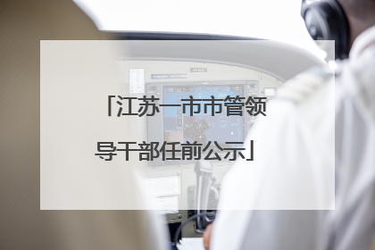 江苏一市市管领导干部任前公示
