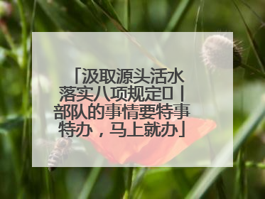 汲取源头活水 落实八项规定⑪丨部队的事情要特事特办，马上就办