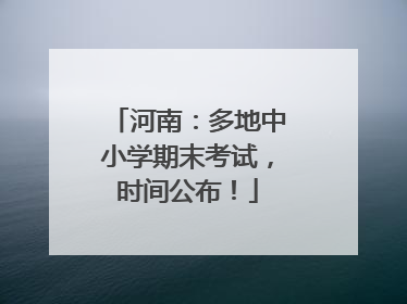 河南：多地中小学期末考试，时间公布！