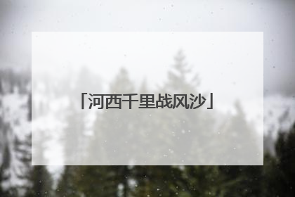 河西千里战风沙