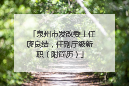 泉州市发改委主任廖良结，任副厅级新职（附简历）